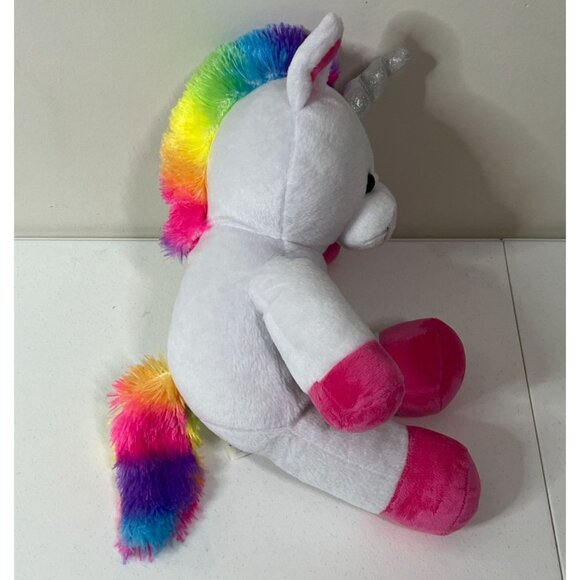 Build-A-Bear Unicorn Plush White with Rainbow Mane & Tail 16” - Picture 8 of 14